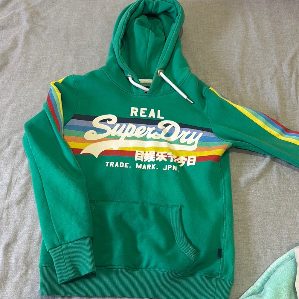 Superdry Green and Yellow Graphic Sweater